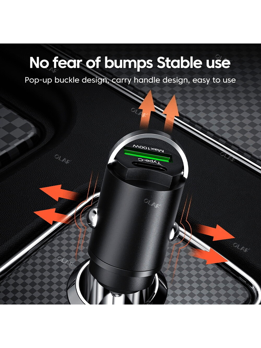 100W USB Car Charger Mini Fast Charging Dual Ports Phone Charger Type C QC3.0...